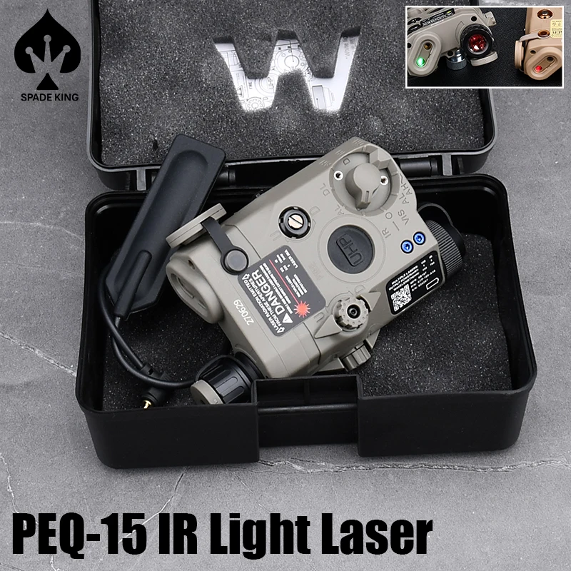 

Tactical Airsoft UHP PEQ-15 PEQ15 Laser Aiming LA5C Red Dot Green Blue IR Version Indicator Weapon Rifle IR Illuminator Light