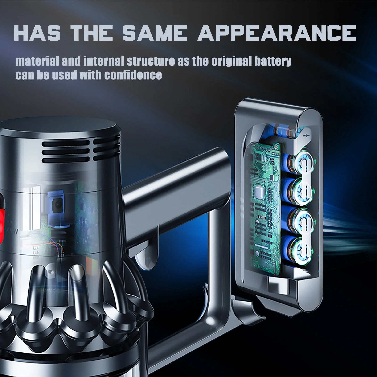 Per Dyson V8 Absolute Aspirapolvere portatile per Dyson V8 SV10 Batteria 21.6V 6000mAh Batteria di ricambio - immagine 5