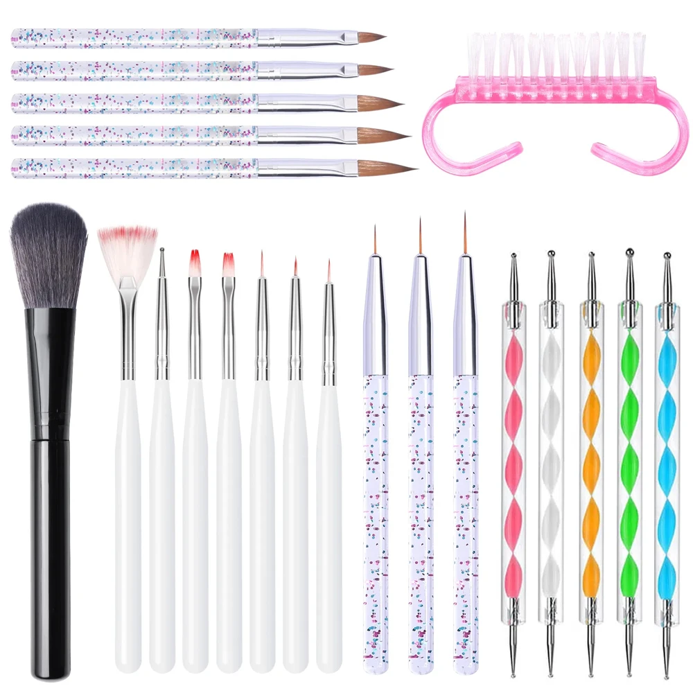 CNHIDS искусственная кисть для дизайна ногтей точечная ручка Набор для рисования наборы принадлежности для ногтей для профессионалов инструменты для маникюра