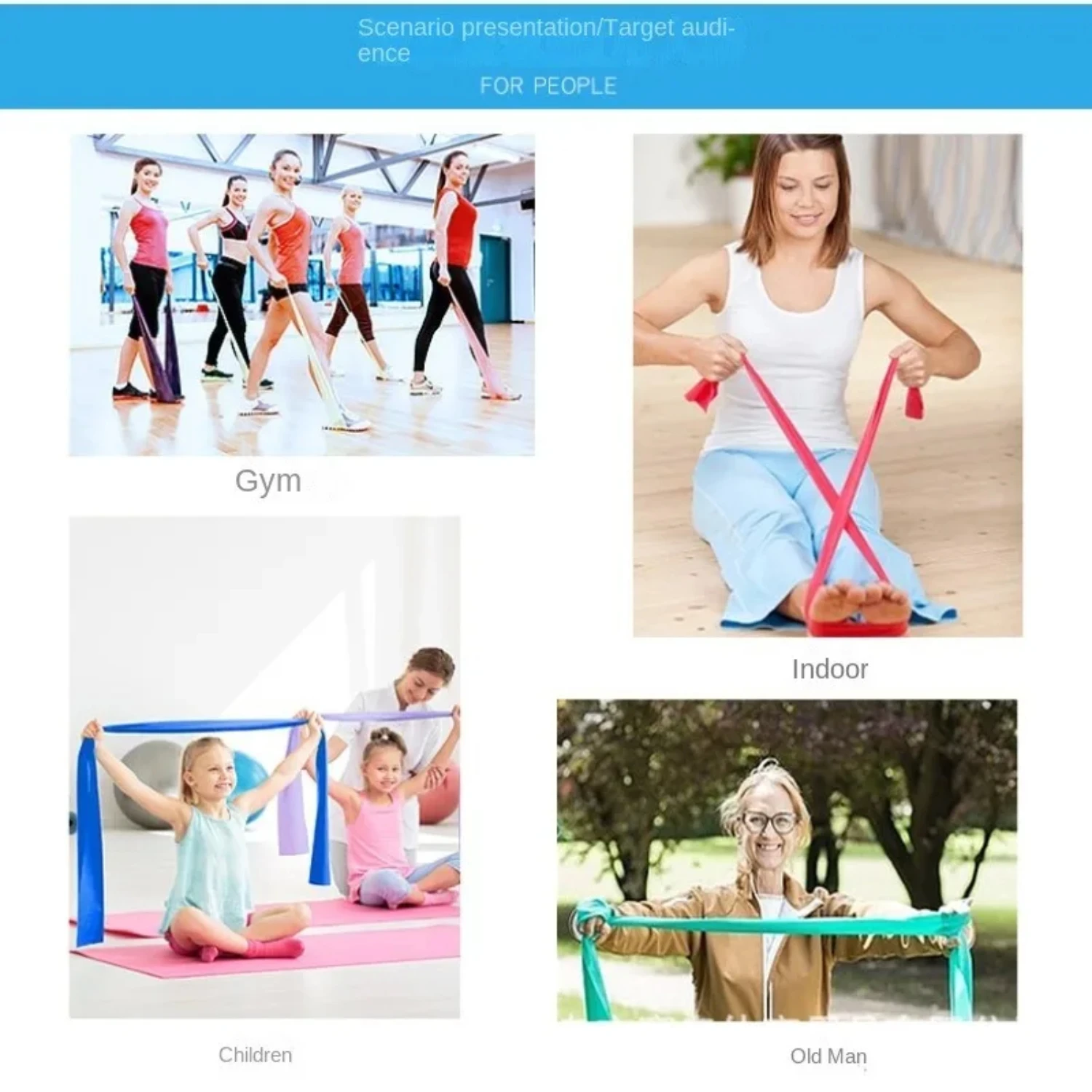 Highly Effective and Durable Elastic Resistance Band for Lower Body Yoga and Pilates-Flexible Strength Training Stretch Bands