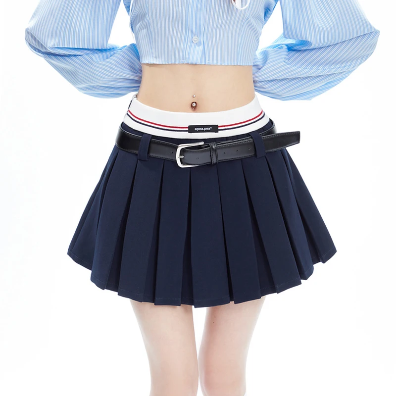 

Korean Preppy Style All-match Patchwork Pleated Mini Skirts 2023 Summer Women's Streetwear Y2K Harajuku Gyaru A-Line Skirt