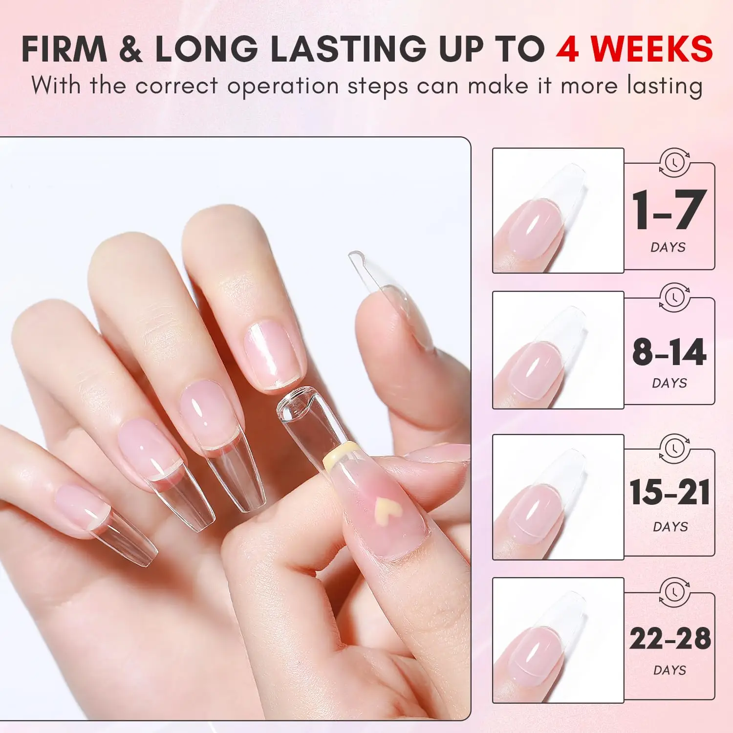 Makartt Gel Nail Glue, 2Pcs 15ml Glue Gel for Press on Nails ,Soft Gel Nail Tips  Nail Lamp Needed Multifunctional Nail Tool 5