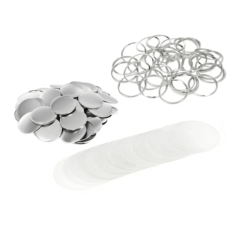 100PCS 58mm DIY Making Mini Tinplate Mirror Parts Portable Pocket Mini Round Mirror for Badge Button Maker DIY Accessories badge parts button making supplies