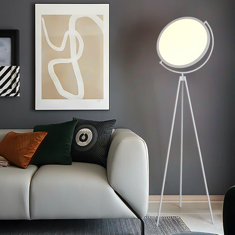 

Creative home decoration LED floor lamp black white tripod bedroom living room lighting floor lamp remote control dimmable lamp