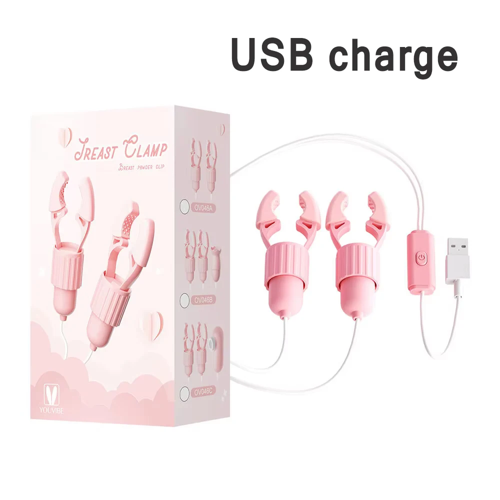 Nipple Clamps Vibrator Breast Massage Tongue Licking Sucking Vibrating Clit Stimulator Female Maturbator Adult Sex Toy For Women