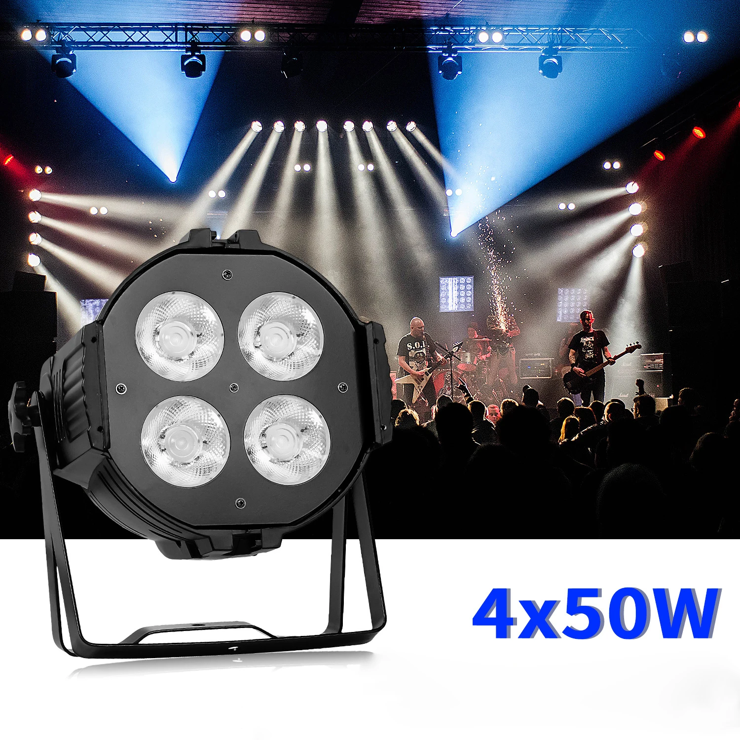 

Hot 4eyes 4x50w LED Warm and Cool White 200W Led Audience Wash Par Stage Lighting DMX LED COB 200W LED PAR Weddings Bars Clubs