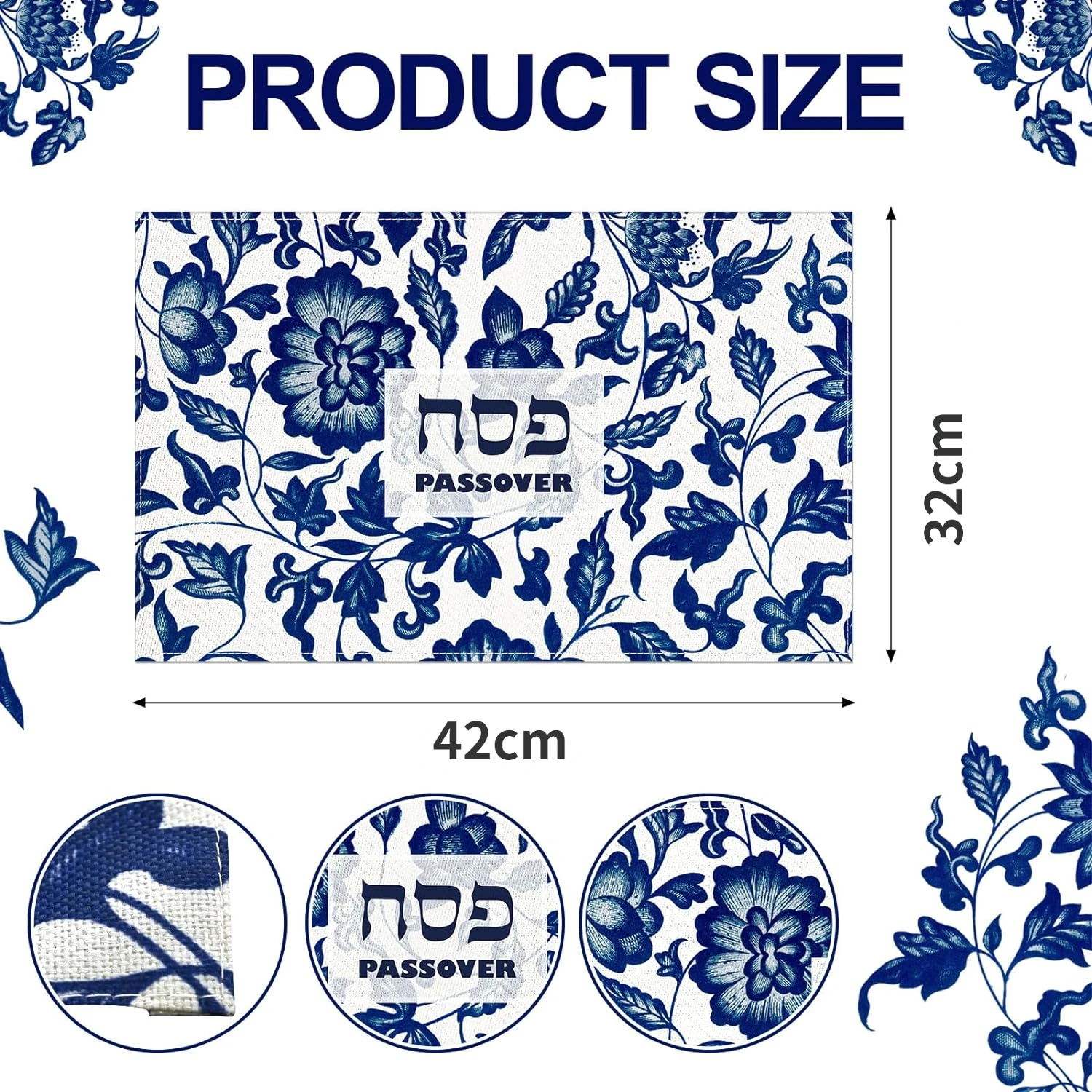 1Pcs Passover Placemats Washable Seder Matzo Table Mats Pesach Decoration Durable Table Mats for Passover Holiday Kitchen Dining 2