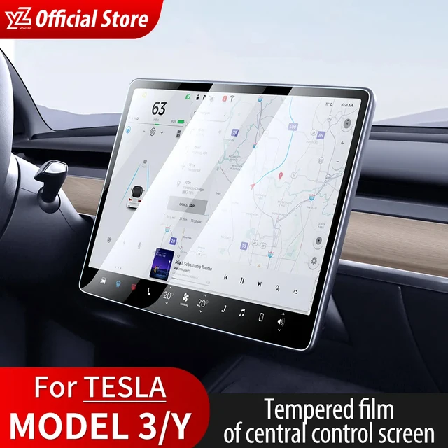 YZ Tempered Glass Screen Protector For Tesla Model 3 Y X 2023 2022 2021 Center Control Accessorie Tesla HD Film Protection 1