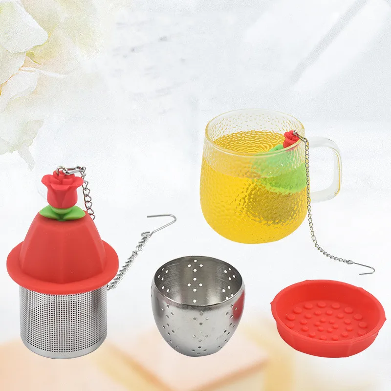 Cartoon Animal Silicone Tea Ball Infuser Stainless Steel Coffee Tea Cha Strainer Creative Kitchen Herbal Spice Filter Diffuser