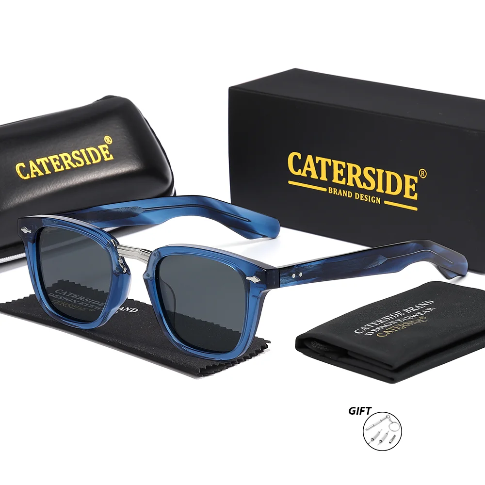 CATERSIDE Unisex-Optik-Sonnenbrille, Acetat-Rahmen, polarisierte Brillen, private Anpassung, quadratische Linse, Brillen, UV400 – Detail 9