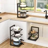 Adjustable Pot Rack Organizer, Kitchen Stainless Steel Pot Storage Rack ,Multi-Layer Household Pot and Pan Organzier for Kitchen 5