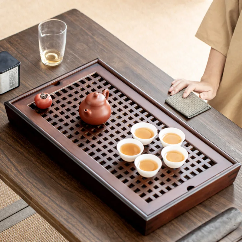 

Serving Bamboo Tea Trays Kung Fu Chinese Pu Erh Party Tea Trays Decor Vintage Bandeja Para Cha Office Accessories WK50TT