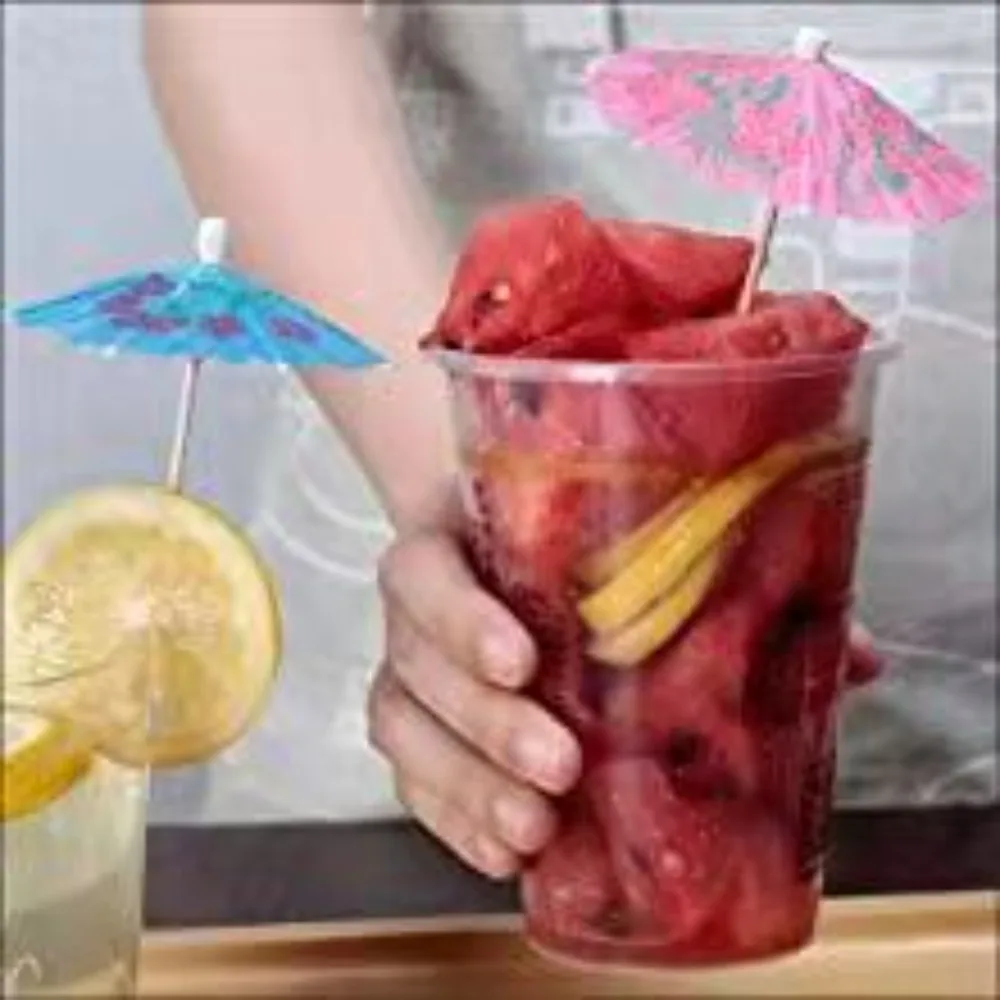 20-100 Stück 10cm Papier-Regenschirme in Bunten Farben als Dekoration für Geburtstag, Karneval, Hochzeit, Feier, Obstkuchen und Feiertage – Detail 12