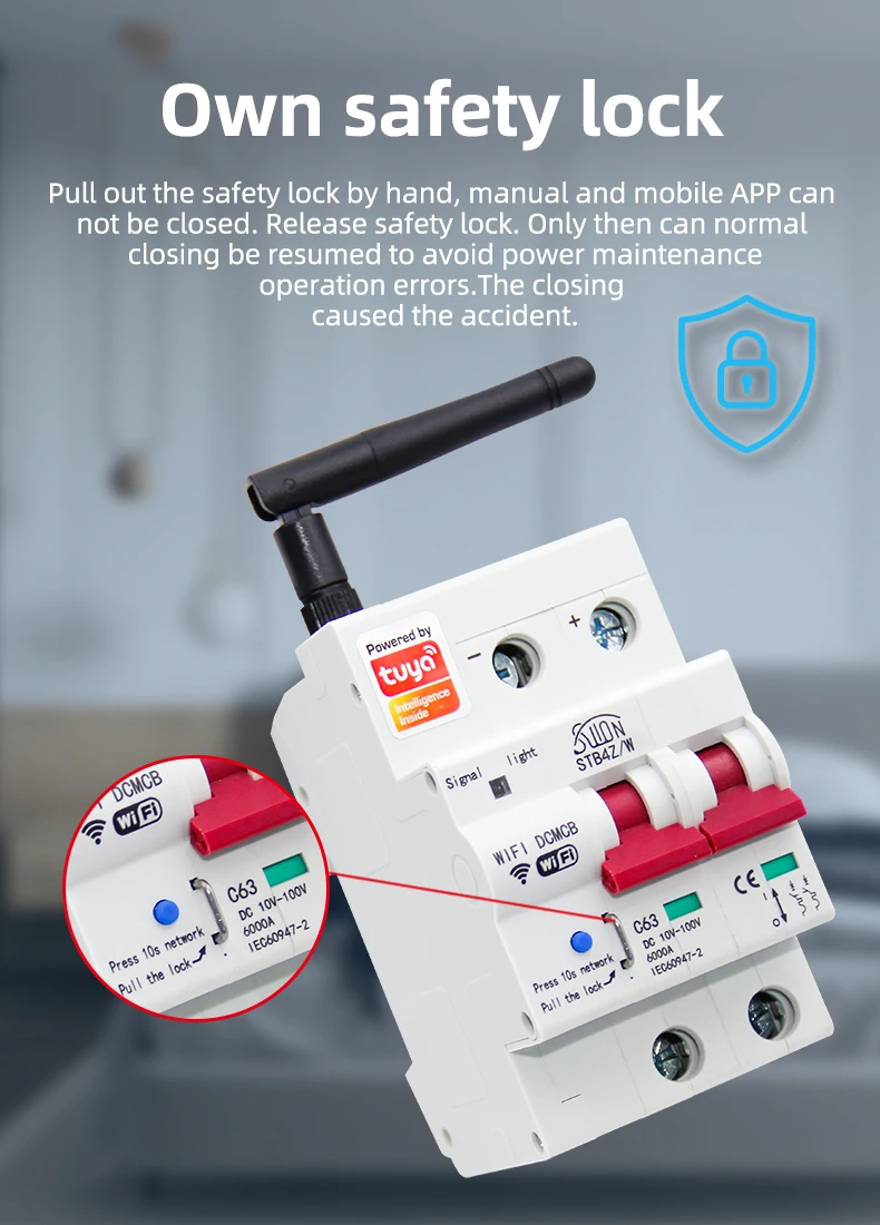 Description Picture 5 of itemTuya Smart WiFi DC Circuit Breaker 10v -100v Wireless Remote Control With Alexa google assistant Yandex Alice for Smart Home