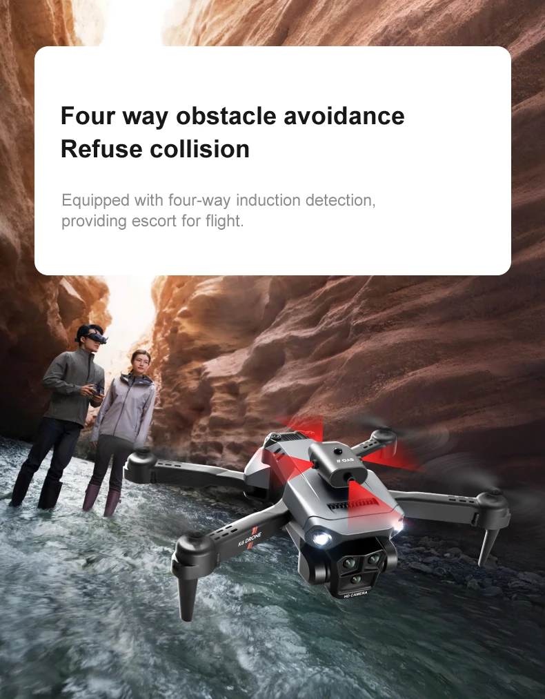 K6 Max Drone, four way obstacle avoidance refuse collision equipped with four-way induction