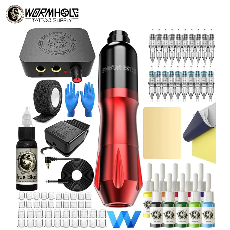 Wormhole Tattoo Supply LED Wireless Tattoo Pen Machine  Tattoo Kits Tattoo  machines Tattoo supplies丨Wormhole Tattoo Supply