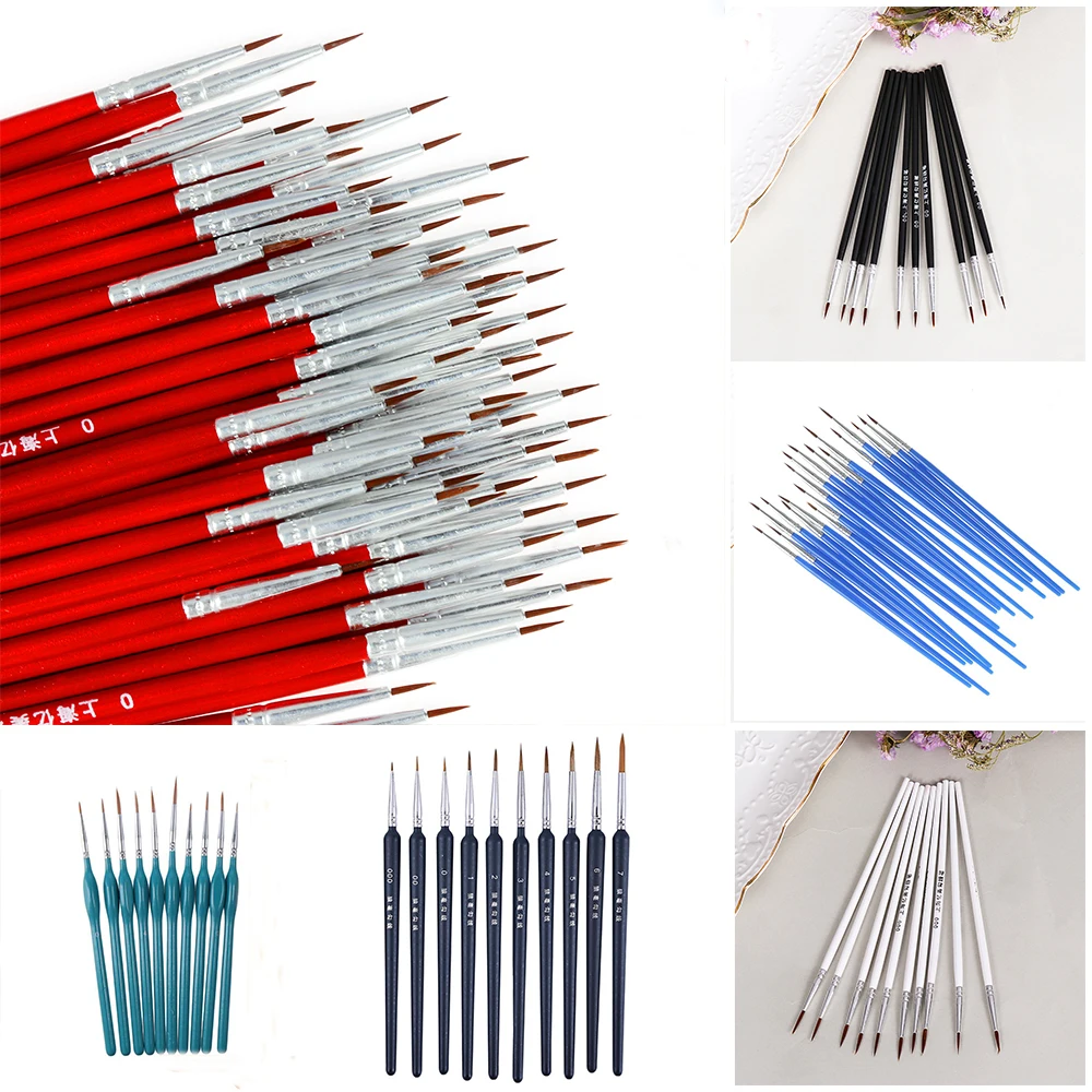 Fine Hand Painted Thin Hook Line Pen Art Supplies Drawing Art Pen Paint Brush Nylon Brush Acrylic Painting 10 PCs/Set paint brushes watercolor brush pens calligraphy brushes paint marker pen stamp brush kits