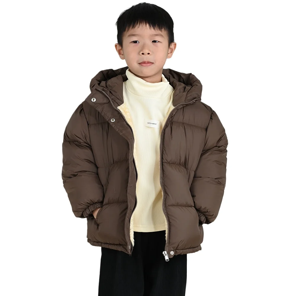 1 قطعة سترة الشتاء الدافئة للأطفال أفخم مع آذان صغيرة لطيف معطف مقنع للأطفال موضة بلون دافئ سميك إبقاء سترة