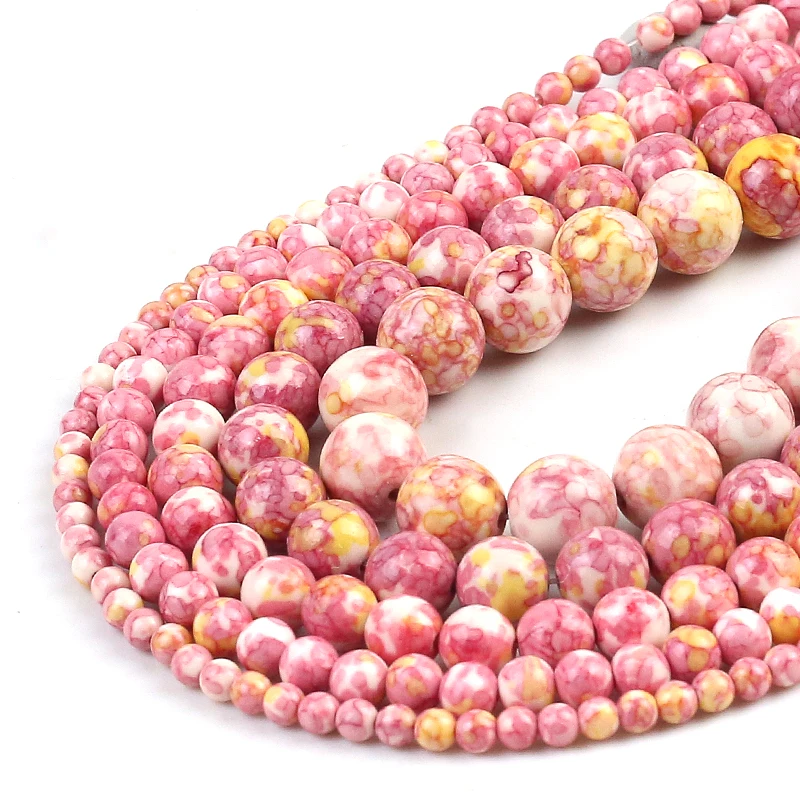 Vibrant Orange and Blue Jasper Round Beads for DIY Jewelry Making - Natural Loose Stones in Various Sizes
