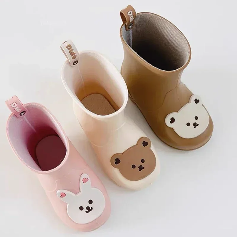 Toddler Kids Rain Boots Waterproof Non-Slip Children Rubber Shoe