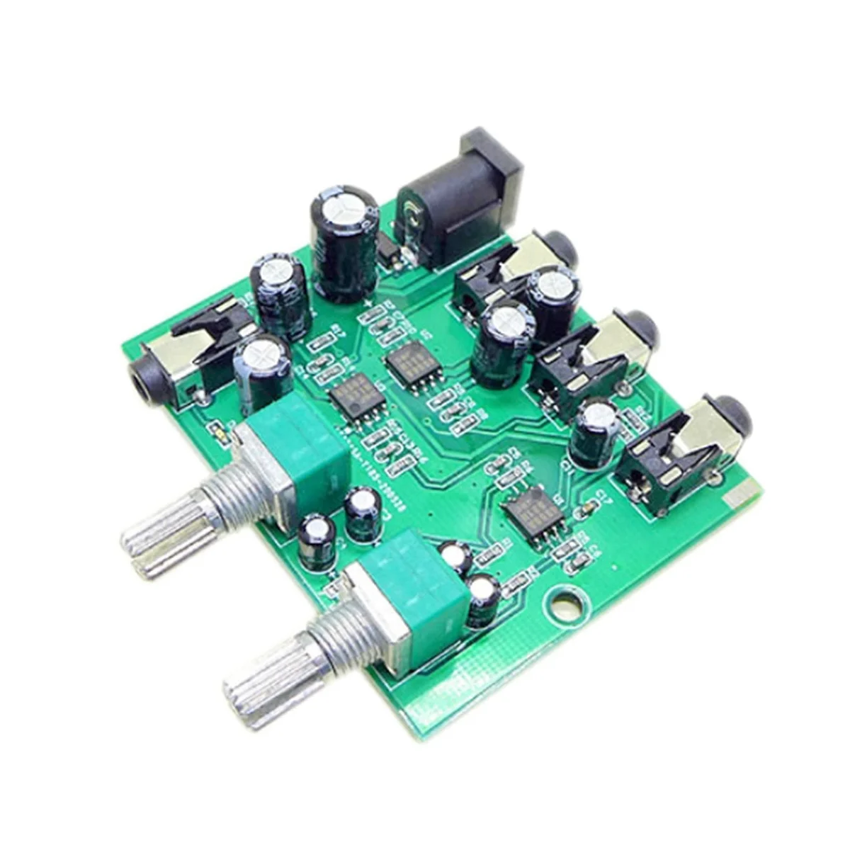 AU-202 2 Input 2 Output Stereo Mixer Audio Distributor for Headphone External Power AMP Volume Alone Control audio speaker