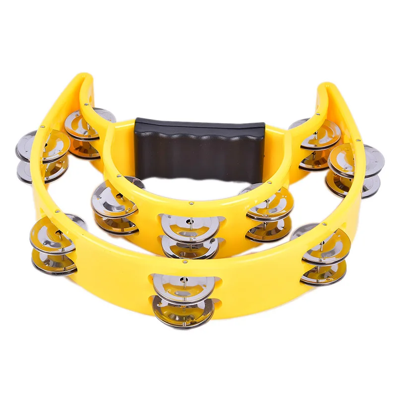 Musical Percussion Instruments KTV Party Tambourine Compact Double Half Moon Music Drum Instrument Companion Accessories Hand Foot Tambourine Jingle Percussion