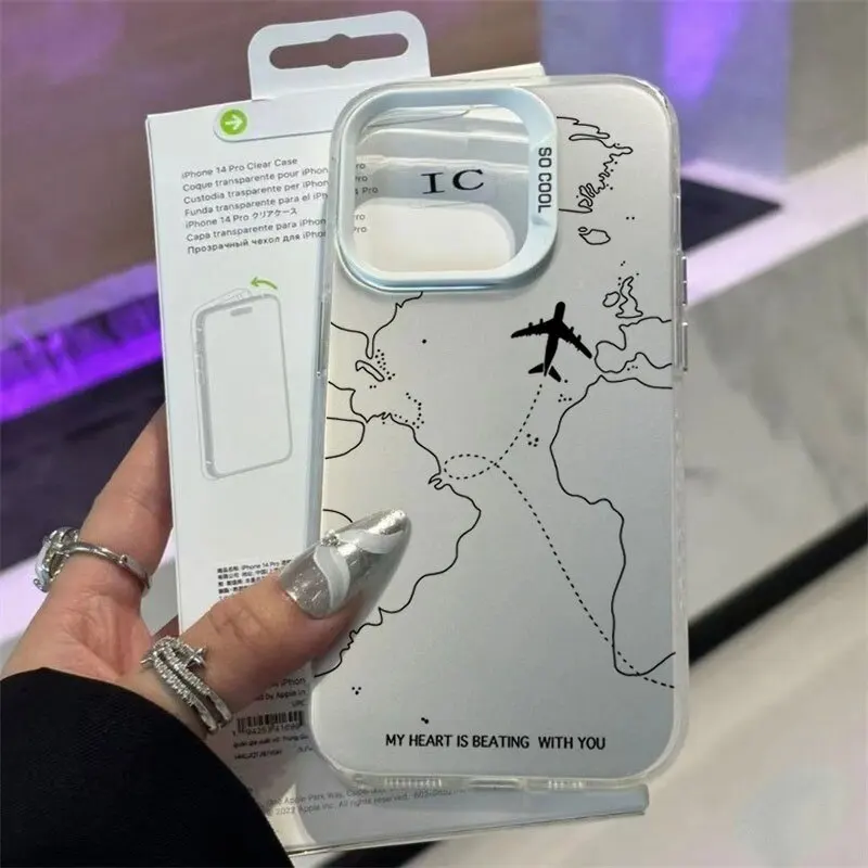 Airplane Route Design Protective Phone Cover