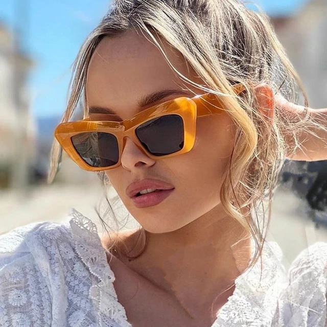 Ladies Transparent Jelly Frame Eyewear Women Fashion Brand Square  Sunglasses For Female Men Small Face Driving Sun Glasses Gafas