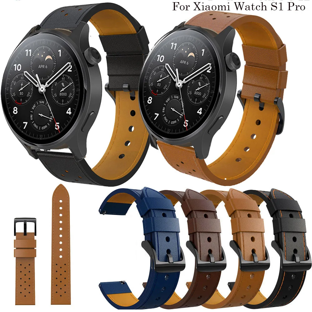 22mm Leder Armband für Xiaomi Mi Watch S1 Global Active Color 2 Watchband  Strap