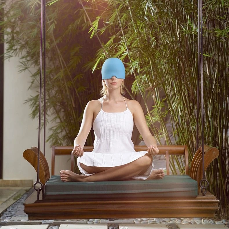 Migraine Ice Head Wrap Cold Therapy Headache Relief Gel Ice Hat Cap for Tension Puffy Eyes Migraine Relief Cap 4