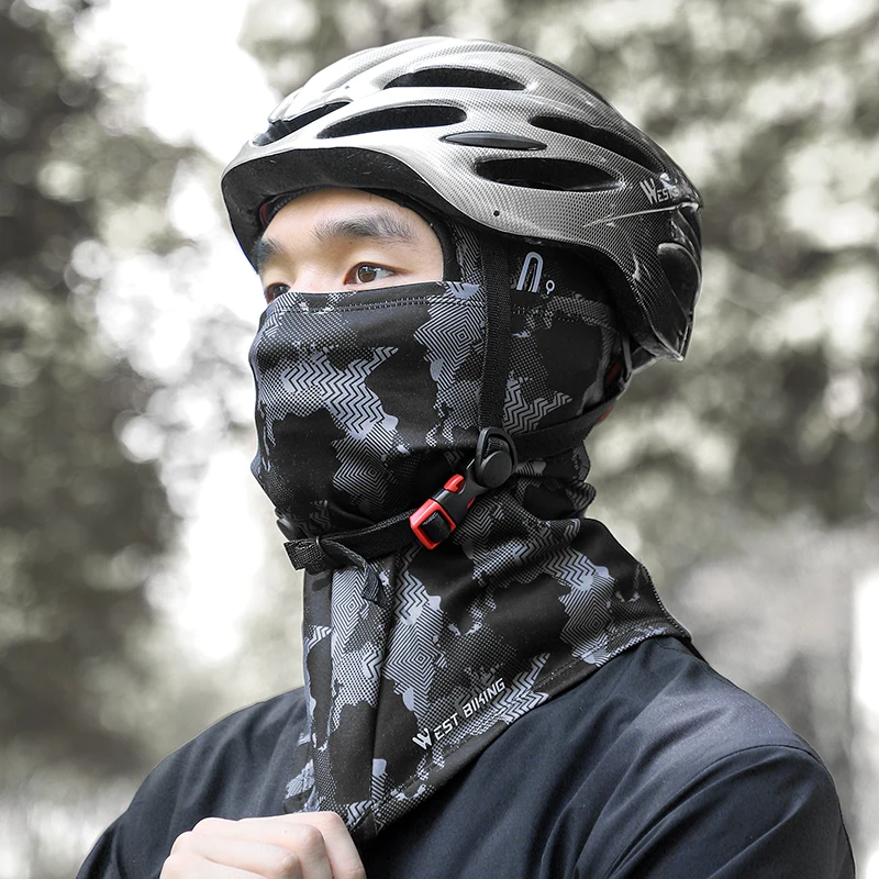 WEST BIKING-Casquettes de cyclisme d'hiver pour hommes, cagoule intégrale,  masque chaud camouflage, chapeau de vélo de route VTT, équipement de sport  thermique, sourire - AliExpress