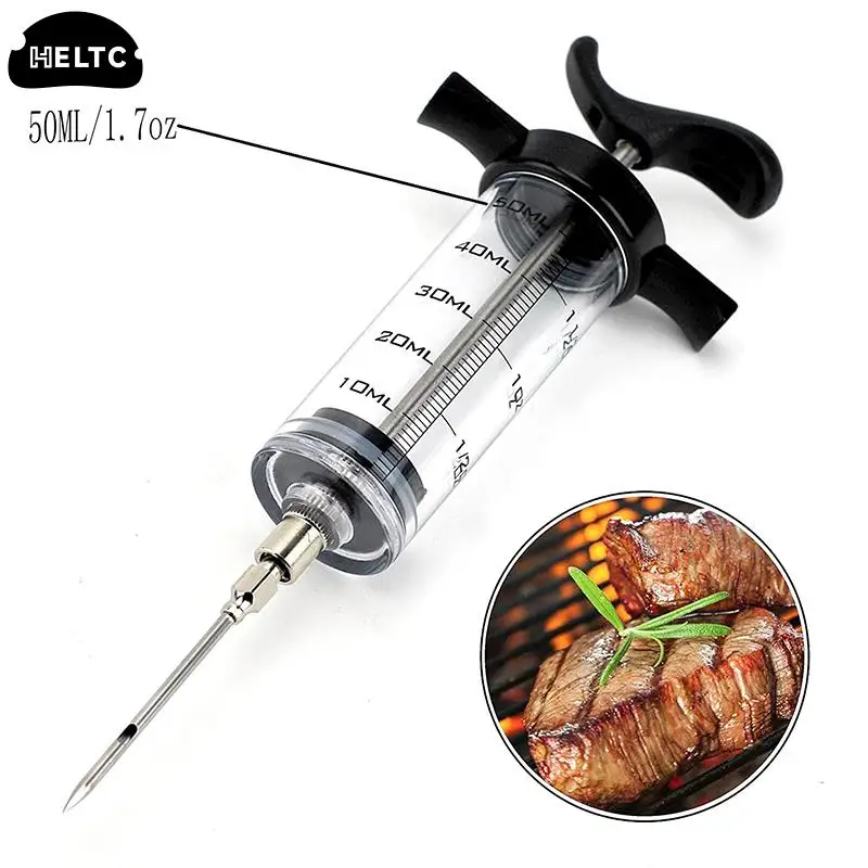 

1set Spice Syringe Marinade Injector Flavor Syringe Cooking Meat Poultry Turkey Chicken Kitchen Utensils Accessories BBQ Tool