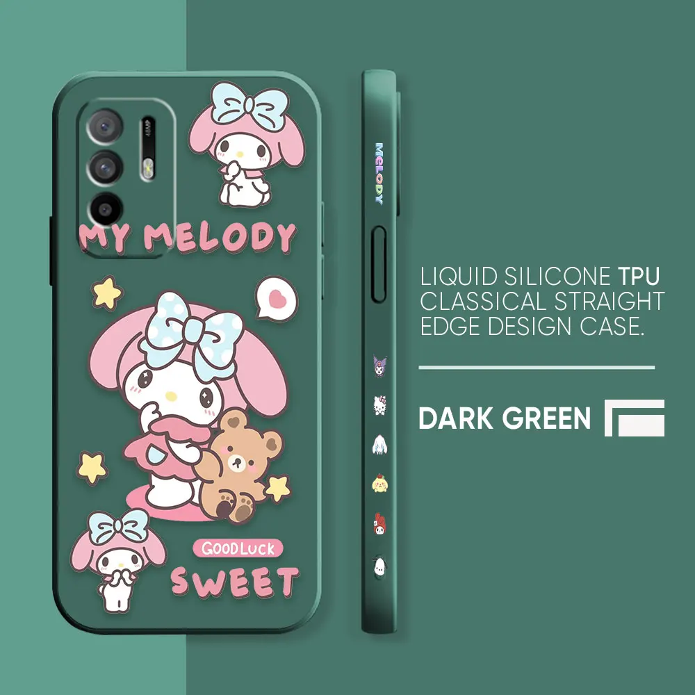 thumbnail image 1 of Case For OPPO A52 A54 A55 A57 A59 A93 A83 A92S A93S 4G 5G A16 Colour Simple Liquid Silicone Case Cartoon My Melody, 1 of 5