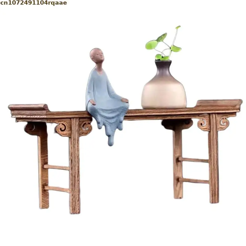 Miniature Wooden Sorting Table Coffee Tea Sets Pedestal Figurines Vase Flower Pot Display Stand Bonsai Plant Decorative Shelves