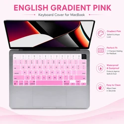Silicone Keyboard Cover for US Layout MacBook Air and Pro (Gradient Pink)