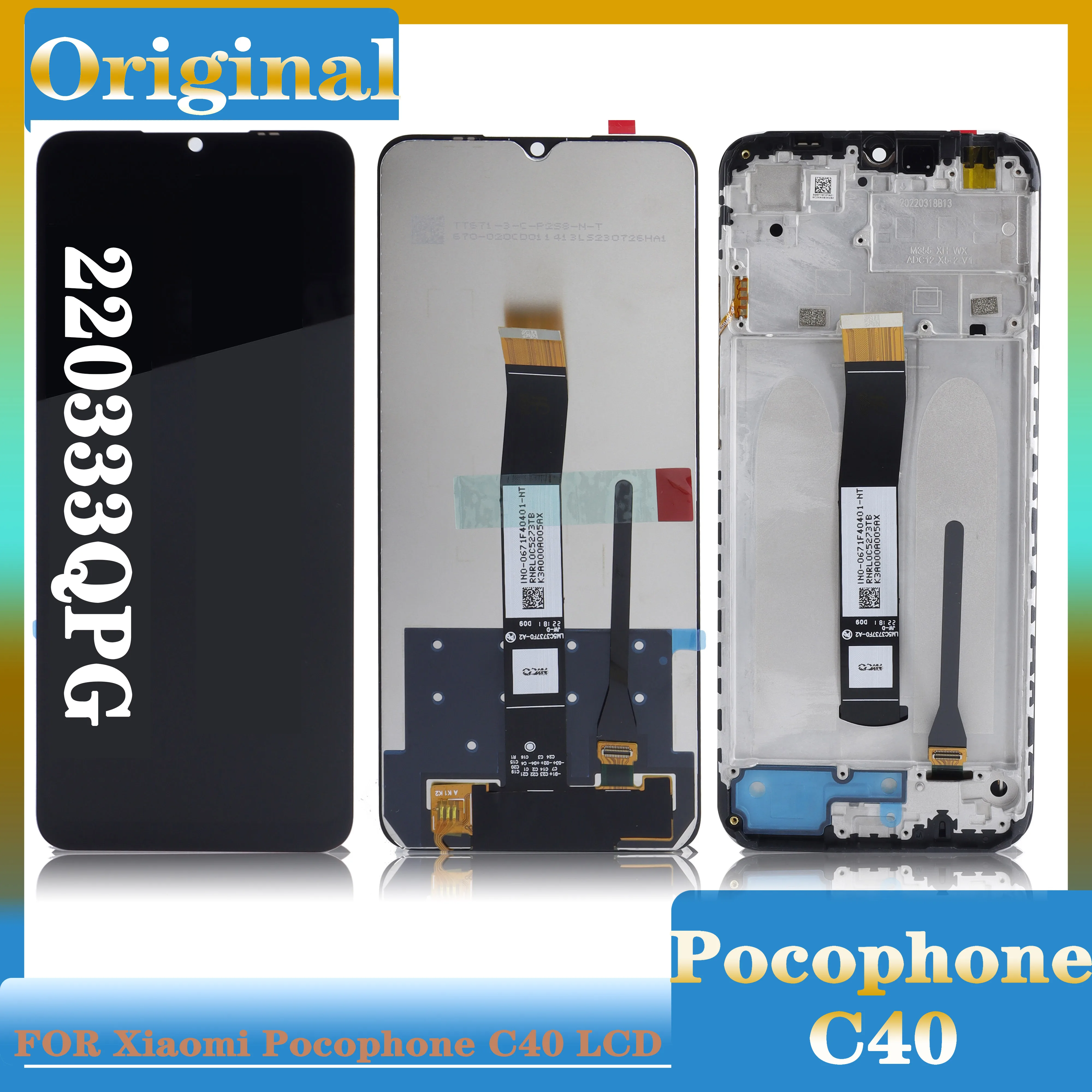 

Original For Xiaomi Pocophone C40 220333QPG LCD Display Touch Screen Assembly Replacement For Xiaomi POCO C40 LCD Display 6.71"