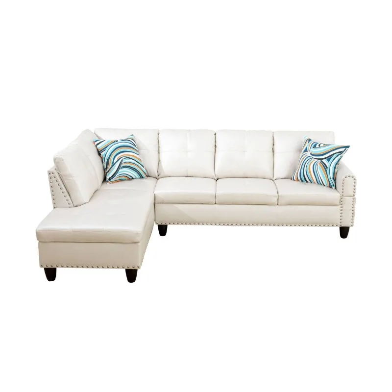 White Faux Leather Sofa Set 2