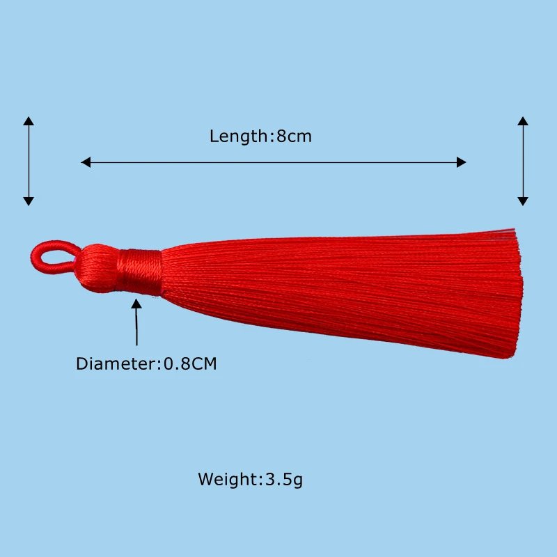 10Pcs 8cm Silk Fringe Quaste Ohrringe Hängen Schleife String Für Handwerk Lesezeichen Kette Nachahmung, Der Dekorative Zubehör – Detail 2