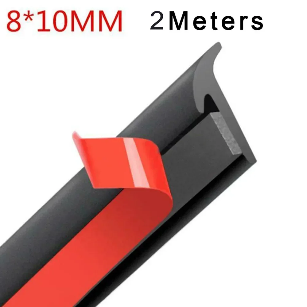 Car Door Seal Strip Car Windshield Seal Strip Universal Car Rubber Sealing Strip 2m Small Slanted T-Type Auto Seal Rubber Weatherstrip Flare Arch Edge Trim Car Accessories
