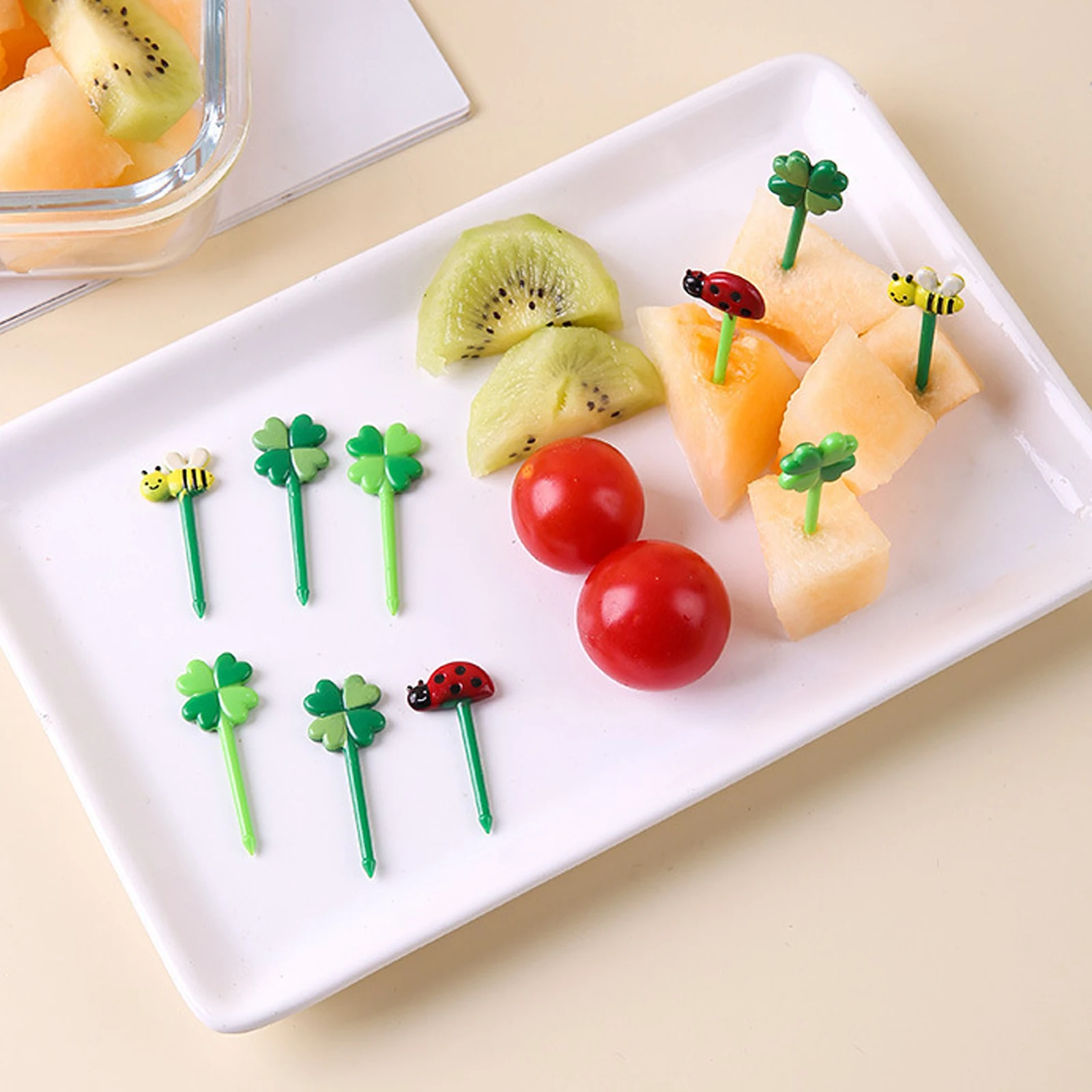 12Pcs Kids Fruit Picks Needle Stick Toothpicks Mini Creative Fruit Cake Dessert Food Forks Lunch Box Decor Bento Accessories fruit fork food toothpicks food picks
