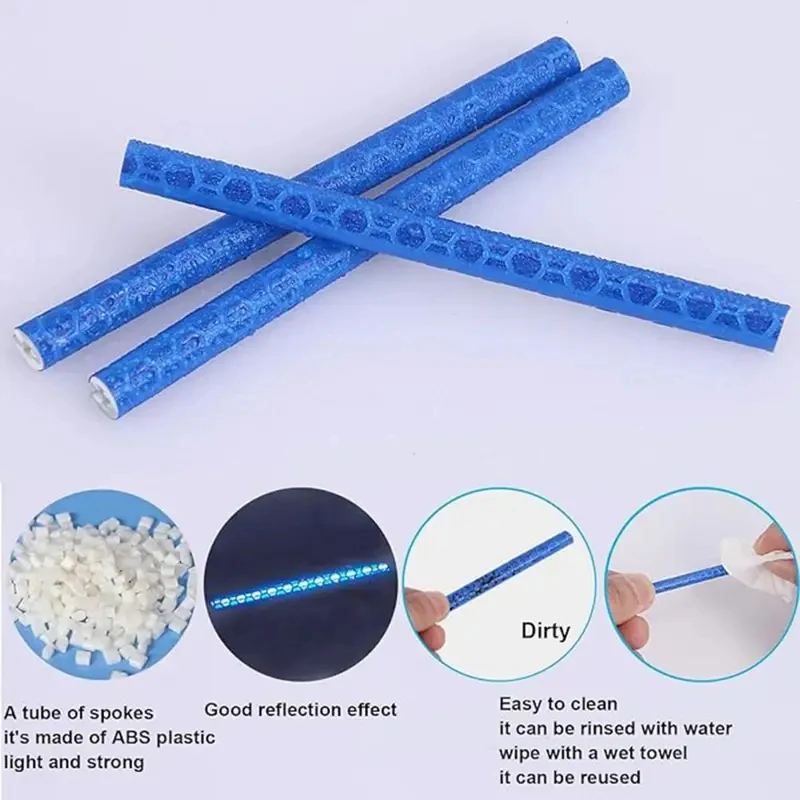 1/2세트 자전거 휠 스포크 반사 스티커 튜브 스트립 7.5cm 경고등 DIY 사이클링 반사경 안전 키트
