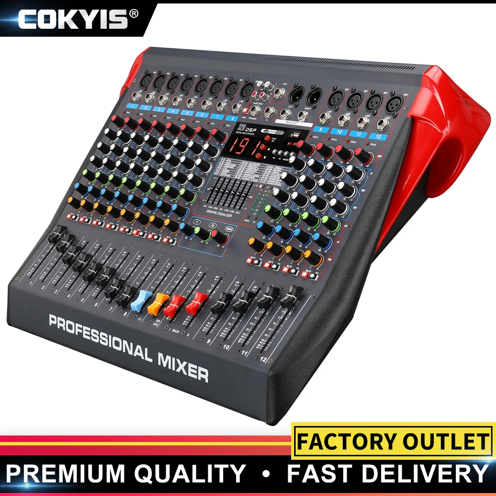 12 Channel DJ Mixer Audio Professional Power Mixing Amplifier Digital Mixer  12 DSP +48V Phantom - China Power Amplifier Mixer and Power Mixer price
