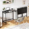 Small Foldable Computer Desk for Small Spaces, Space Saving Study Writing Office Desk Foldable Table for Home Office 1