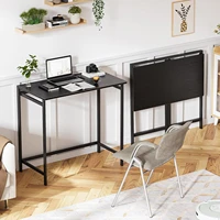 Small Foldable Computer Desk for Small Spaces, Space Saving Study Writing Office Desk Foldable Table for Home Office 1