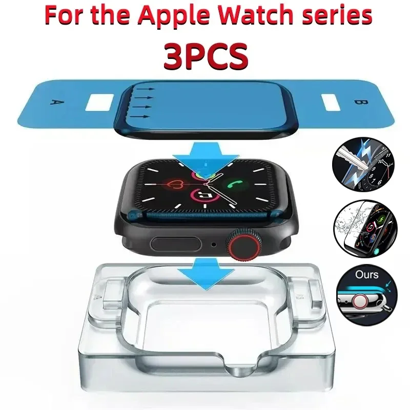Ceramic Screen Protector 3PCS Ceramic film for Apple watch Ultra 8 7 49mm 45mm 41mm Screen protector for Apple watch 6 5 4 SE 44mm 40mm 3 2 9 42mm 38mm