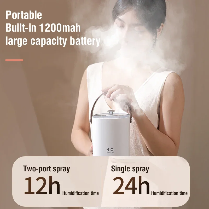 1200ML Wireless Double Nozzle Air Humidifier USB Rechargeable Essential Oil Aroma Diffuser Humidifier essential oil Air diffuser 2
