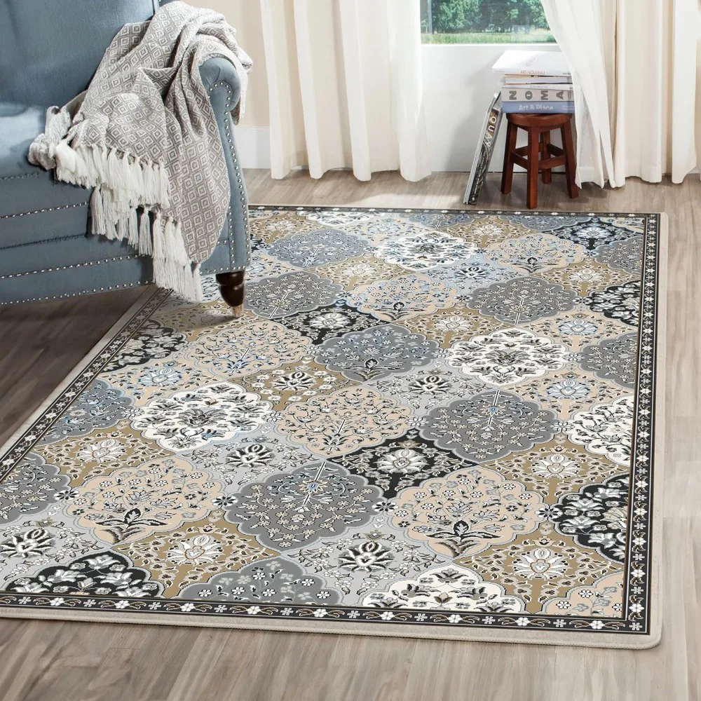 

Machine Washable, Ultra Soft Trellis Design Rugs , Non-Slip Easy Clean Bedroom Rug Floor Carpet for Dining Room Classroom Office