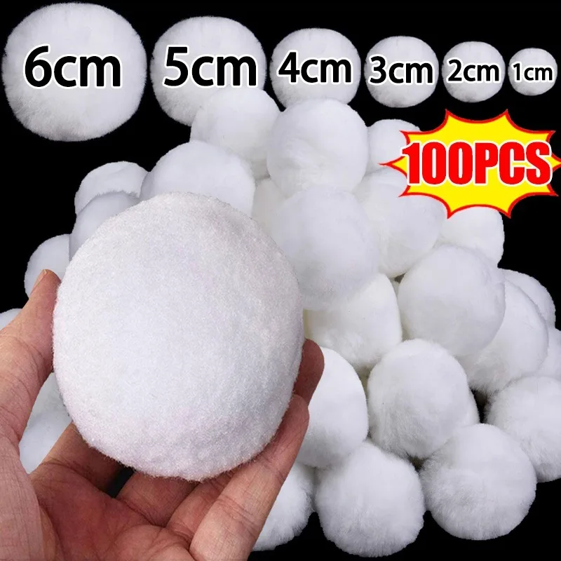 Schneebälle, weißes Fell, Pompon, Haarballen für Weihnachtsbaum, Anhänger, Kinderspielspielzeug, drinnen und draußen, Spielzeug, Weihnachtsdekoration, Schneebälle
