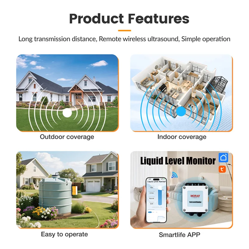 Tuya Smart WiFi/Zigbee Submersible Water Level Gauge - Smartlife Tank Sensor wit