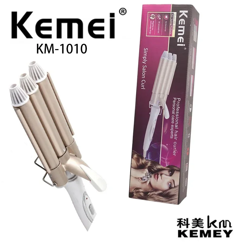 Kemei Electric Hair Curler Waver Styler KM-1010 Hair Curling Iron 2 In 1 Straightener